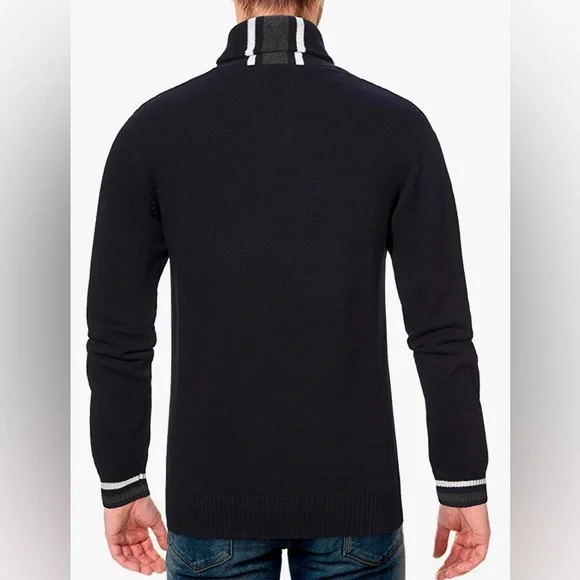 ⛄️PRICE DROP U.S. Polo Assn. Men's Reverse Jersey Shawl Collar Sweater SZ L - Picture 6 of 8